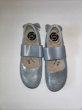 Livie & Luca Silver Glitter Mary Jane with Bow Strap